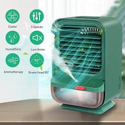 Covoi Portable Air Conditioner Fan- Personal Air Cooler Fan with 3 Wind Speeds Air Humidifier,4000 mAh Power Rechargeable Mini Air Conditioner Fan with Light for Room Home Office