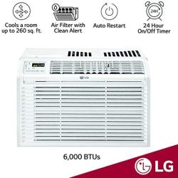 LG 6,000 BTU 115V Window Air Conditioner with Remote Control, White