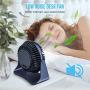 BESKAR 10000mAh Rechargeable Battery Operated Small Table Fan, 6-Inch Personal Quiet Fan with 36Hrs Long Working Time, 3 Speeds & Strong Airflow, Mini USB Desk Fan for Office Bedroom Home