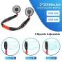 Tragbarer Nackenventilator Gloliteup, 4000 mAh wiederaufladbarer persönlicher Ventilator mit 3 Geschwindigkeiten, abnehmbarer Mini-Ventilator mit LCD-Display, 360-Grad-Drehung für Zuhause, Büro, Reisen, Innen- und Außenbereich