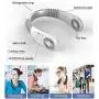 【3S Sofortkühlung】Tragbarer AC Kühlventilator mit Kühlchip, Freihändiges Nackenkühlventilator, Verstellbarer Winkel, USB-Aufladung, Tragbarer Reiseventilator für Sport, Outdoor, Arbeit, Fahren