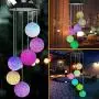 Solarmusik-Glocken, Kristallkugel-Glocken zur Dekoration für drinnen/draußen, wasserdichte Glocken für Zuhause/Party/Garten/Terrasse, Geschenke für Mama, Frau, Oma, Weihnachten (Kristallkugel)