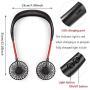 Hands Free Neck Fan,Mini USB Personal Fan Rechargeable,Headphone Design Pocket Fan with 3 Speeds Adjustable and LED Light for Travel Outdoor Office Home Sports