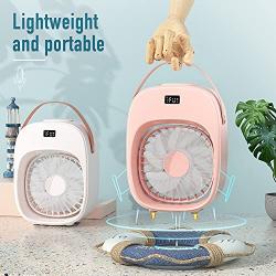 BNT Portable Air Conditioner, Evaporative Air Conditioner Fan, 3 Wind Speeds & 2 Misting Levels, Humidifier, Night Light, Rechargeable Battery, Personal Air Cooler Fan for Home/Office/Outdoor, White