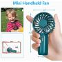 Handheld Fan Personal Fan Portable Fan Powerful Small Fan, Speed Adjustable, USB Rechargeable Battery Fan with 7 LED Colorful Nightlight for Kids, Girls, Home, Office, Outdoor, Travel (Green)