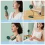 JISULIFE Mini Handheld Ventilator, Tragbarer Babysitter-Ventilator, Batteriebetriebener Mini-Ventilator mit Starkem Wind, Nachtlicht, USB-Aufladbar, Multifunktionaler, Leiser Ventilator für Hand, Kinderwagen, Schreibtisch – Grün