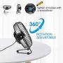 NUMIFUN 6-Inch Desk Fan Small Quiet Table Fan USB Powered Mini High Velocity Personal Fan for Desk Office Desktop Bedroom, Metal Design, 2 Speed, 360° Tilt Angel