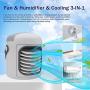 Portable Air Conditioner,3-in-1 Personal Air cooler, Evaporative with 3 Speeds,Ice Packs,2500 mAh Battery (White upgrade)