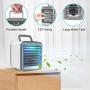 Portable Personal Air Conditioner Cooler, Office Silent Mini Evaporative Air Fan, USB Rechargeable Small Desktop Fan, 7 Colors LED Light, Home Bedroom Cooler Humidifier