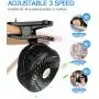 Tragbarer Mini-Ventilator YND mit Clip, Kleiner Kinderwagen-Ventilator, USB-betriebener Ventilator mit LED-Licht, Persönlicher Ventilator mit 3 Geschwindigkeitsstufen, Schreibtischventilator für Camping, Bett, Zelt, Büro, Outdoor und Reisen.