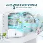 Ventilateur Portátil AQUEENLY avec Air Froid, Ventilateur d'Evaporation Rechargeable avec 3 Vitesse et 2 Modes Brume, Ventilateur d'Arrière-Plan Personnel Rafraîchissant avec Humidificateur pour Chambre Bureau Maison, Câble USB