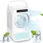 Portable Air Conditioner Fan, 600ML Personal Mini Evaporative Air Cooler with 3 Speeds & 2 Misting, Humidifier Misting Fan with LCD Display, Air Circulator Desk Fan for Home Office Bedroom, White Portable Air Conditioner Fan, 600ML Personal Mini Evaporative Air Cooler with 3 Speeds & 2 Misting, Humidifier Misting Fan with LCD Display, Air Circulator Desk Fan for Home Office Bedroom, White