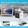 Beswarmy Portable Air Cooler, Personal Mini Air Conditioner Fan with 3 Cooling Speeds and 7 Colors Night Light Desktop Cooling Fan, Evaporative Air Cooler for Home Bedroom Office Beswarmy Portable Air Cooler, Personal Mini Air Conditioner Fan with 3 Cooling Speeds and 7 Colors Night Light Desktop Cooling Fan, Evaporative Air Cooler for Home Bedroom Office