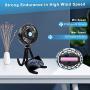 Zuvas Stroller Fan Mini Portable Fan Battery Operated Personal Fan, 360° Rotatable Baby Clip on Fan Stepless Speed Desk Fan with Flexible Tripod, USB Handheld Fan for Crib Treadmill Bike Tent Camping