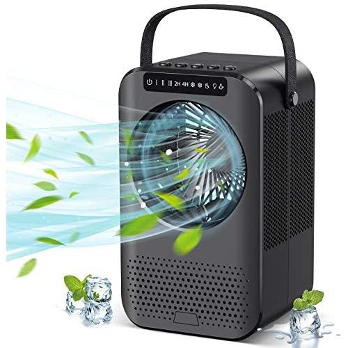 Personal Air Cooler, Evaporative Air Cooler, Portable Air Conditioner with LCD Display. 600ML Desktop Air Conditioning Fan with 3 Speeds. Small Space Humidifier Misting Fan for Room Home Office Dorm