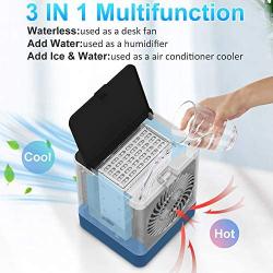 Portable Air Conditioner, Personal Air Cooler Misting Fan with 3-Speeds, Evaporative Mini Air Conditioner Fan with Humidifier Air Purifier, Quiet Table Fan for small Room Bedroom Office Home