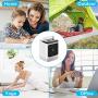 Beswarmy Portable Air Cooler, Personal Mini Air Conditioner Fan with 3 Cooling Speeds and 7 Colors Night Light Desktop Cooling Fan, Evaporative Air Cooler for Home Bedroom Office