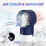 EEIEER Air Conditioner Fan Personal Evaporative Cooler Circulator 3 Speeds 2/4H Timer 7 Colors LED Light 2 Misting Modes Humidifier Quiet Mist Cooling Desk Fan for Home Office Room