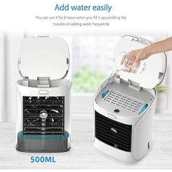 Portable Air Conditioner, Nanssigy Personal Oscillating Mini Air Cooler, Desk Fan Evaporative Cool Mist Humidifiers Air Circulator, Perfect for Bedroom, Office, Small Room (White)