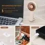 SUMAX Mini USB Handheld Pocket Fan Personal Portable Small Desk Table Electric Fan with 3 Speed Rechargeable Battery Operated, Adjustable Powerful Wind for Women Kids Office & Outdoor, White SUMAX Mini USB Handheld Pocket Fan Personal Portable Small Desk Table Electric Fan with 3 Speed Rechargeable Battery Operated, Adjustable Powerful Wind for Women Kids Office & Outdoor, White