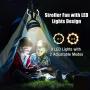 Portable Stroller Fan 12000mAh Small Fan Handheld with LED Lights, 60 Hours Quiet Battery Operated Fan with Tripod Legs, Mini Rechargeable USB Fan, Camping Fan for Treadmill Seat Travel Beach Tent
