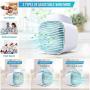Portable Outdoor Air Conditioner Fan, Evaporative Air Cooler Fan Super Quiet Ice Fan with Led Light 3 Speeds Humidifier Double Ice Box for Home Office Dorm Camping Tent