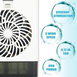 QIUJIN Portable Air Conditioner Fan, Humidifier Cooler Personal Small Mini Desk Fan Evaporative Air Cooler with Misting Cooling for Home Bedroom Office Outdoor