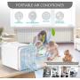 Portable Air Conditioner Fan Personal Air Conditioner Mini Air Cooler with 2 Ice Crystal Boxes Portable Air Conditioner with 3 Speed Adjustable Personal Air Cooler Fan with LED light for Home, Bedroom, Room, Office, Dorm, Car