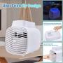True Portable Air Conditioner Fan, Zttopo Personal Rechargeable Evaporative Air Cooler with Two Crystal Ice Box, Blue Night Light, 3 Speeds Desk Fan Mini Air Cooler for Small Room Bedroom Home Office