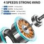 VHENJOY Personal Fan, 2 in 1 Handheld and Desktop Fan, Two sets of fan blades Portable Fan, 4 Speeds Airflow Mini Fan with Rechargeable Batteries, 4-12 Hours Working Time for Home Office Travel（Blue）