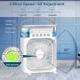 Portable Air Conditioner Fan,Personal Air Cooler Mini Quiet Evaporative with AC adapter, Humidifier Misting Fan, 1/2/3 H Timer, 3 Speeds,60°Adjustment for Office, Home, Room,Dorm,Outdoor- White