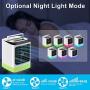 Beswarmy Portable Air Cooler, Personal Mini Air Conditioner Fan with 3 Cooling Speeds and 7 Colors Night Light Desktop Cooling Fan, Evaporative Air Cooler for Home Bedroom Office
