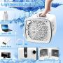 Portable Air Cooler Personal Air Conditioner Fan, Mini Evaporative Cooler Desk Fan with Hidden Handle, 3 Winds Speed, 7 Colors Light Super Quiet Humidifier Misting Fan for Home Office Bedroom Outdoor