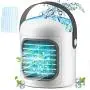Climatiseur Portable, Rafraîchisseur d'Air Personnel, 3 en 1 Évaporatif avec 3 Vitesses, Bols de Glace, Batterie 2500 mAh Climatiseur Portable, Rafraîchisseur d'Air Personnel, 3 en 1 Évaporatif avec 3 Vitesses, Bols de Glace, Batterie 2500 mAh