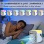 Portable Air Conditioner Fan | LISOPO Rechargeable Evaporative Air Cooler with Humidifier & Filtration Function & 7 Color Night Light | Personal Small Air Conditioner Desk Fan for Home Office Bedroom