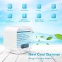 Viopic Personal Air Conditioner, 4 in1 Rechargeable 2000mAh Portable Air Conditioner Air Cooler & Humidifier & Purifier, 100% Leakproof Design Evaporative Cooler Fan with 3 Speeds for Home and Office-with Water tank