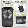 Personal Air Cooler, Evaporative Air Cooler, Portable Air Conditioner with LCD Display. 600ML Desktop Air Conditioning Fan with 3 Speeds. Small Space Humidifier Misting Fan for Room Home Office Dorm
