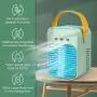 Tragbarer Luftkühler, Mini-Ventilator mit Luftbefeuchter, 3 Windstufen und 3 Sprühmodi, Tragbarer Luftkühler mit Griff für Schlafzimmer/Büro/Dorm/Camping