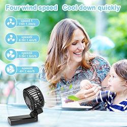 Mini Handheld Fan,Portable Foldable USB Fans with Smart Led Digital Display,Quiet Small Desk Fan with 4 Speed,Personal Rechargeable 4000mAh Battery Operated Fan for Office Outdoor Sport Home Traveling