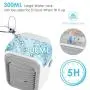 Portable Air Conditioner Fan, Personal Space Mini Evaporative Air Cooler Super Quiet Desk Fan with Handle, Humidifier Misting Fan, 3 Speeds, 7 Colors LED Light for Home, Office, Room
