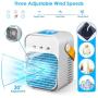 Portable Air Conditioner, Updated 3 in 1 Rechargeable Noiseless Evaporative Air Conditioner with LED Light/Humidifier, Air Cooler with Handle, Simply Modern Mini Air Conditioner Fan for Office