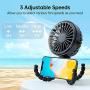 Mini Portable Fan, 2021 GUSGU Stroller Fan with Flexible Tripod, 3 Speed Cooling Desk Fan with Rechargeable Battery Operated,Small Fan for Bedroom, Outdoor, Camping, ect.