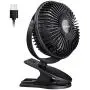 BESKAR USB-betriebener Clip-Ventilator, 15 cm Tragbarer Ventilator mit starker Luftstrom, 3 Geschwindigkeiten, kleiner Ventilator mit stabilem Klemmsockel, leiser persönlicher Schreibtischventilator für Büro, Tisch, Schlafzimmer, Küche