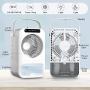 Portable Air Conditioner Fan, 600ML Personal Mini Evaporative Air Cooler with 3 Speeds & 2 Misting, Humidifier Misting Fan with LCD Display, Air Circulator Desk Fan for Home Office Bedroom, White