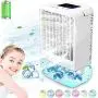 Portable Air Conditioner Fan,Cooling Fans, Personal Air Cooler Mini with Timing, 7 Colors Light, 3 Speeds Quiet Air Humidifier, for Room, Home, Office