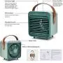 Climatiseur Portable Rechargeable, Ventilateur Évaporatif Mini Climatiseur avec Humidificateur et Jet d'Eau 3 en 1, Poignée en Cuir, 3 Vitesse Ajustables, Idéal pour Bureau, Maison, Camping et Activités de Plein Air.