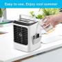 Beswarmy Portable Air Cooler, Personal Mini Air Conditioner Fan with 3 Cooling Speeds and 7 Colors Night Light Desktop Cooling Fan, Evaporative Air Cooler for Home Bedroom Office