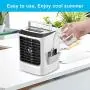 Beswarmy Portable Air Cooler, Personal Mini Air Conditioner Fan with 3 Cooling Speeds and 7 Colors Night Light Desktop Cooling Fan, Evaporative Air Cooler for Home Bedroom Office Beswarmy Portable Air Cooler, Personal Mini Air Conditioner Fan with 3 Cooling Speeds and 7 Colors Night Light Desktop Cooling Fan, Evaporative Air Cooler for Home Bedroom Office