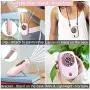 LOKASS Portable Neck Fan Handheld Mini Fan Electric Bladeless Fan 2000mAh Battery Operated Personal Fan with Lanyard for Summer Eyelash,USB Rechargeable,Small,Hands Free,3 Speeds for Outdoor,Pink
