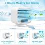 Viopic Personal Air Conditioner, 4 in1 Rechargeable 2000mAh Portable Air Conditioner Air Cooler & Humidifier & Purifier, 100% Leakproof Design Evaporative Cooler Fan with 3 Speeds for Home and Office-with Water tank